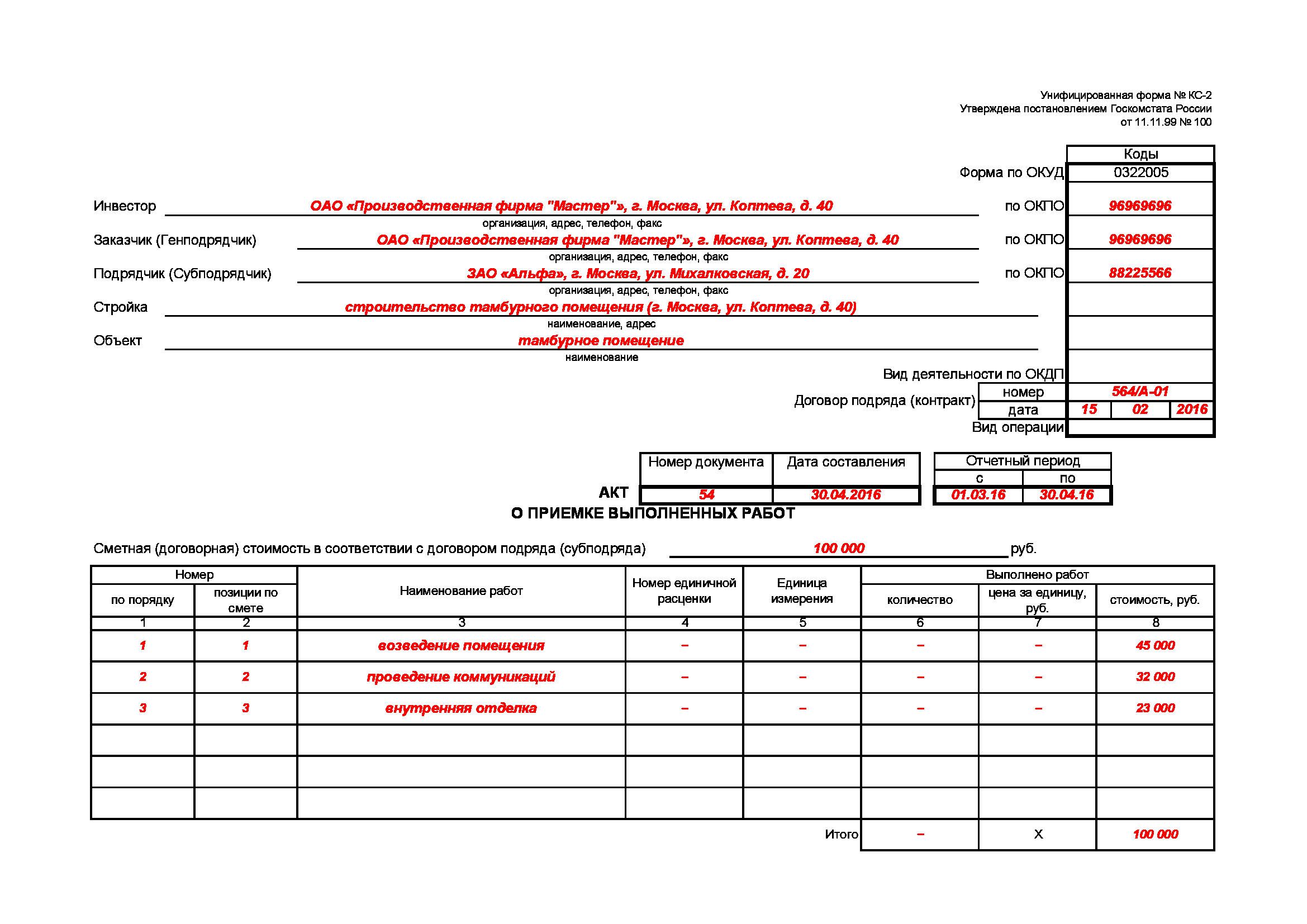 Construction Cost Estimate